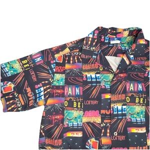 Vintage‎ Third Rail Hawaiian Shirt Casino All Over Print Mens Large 90s